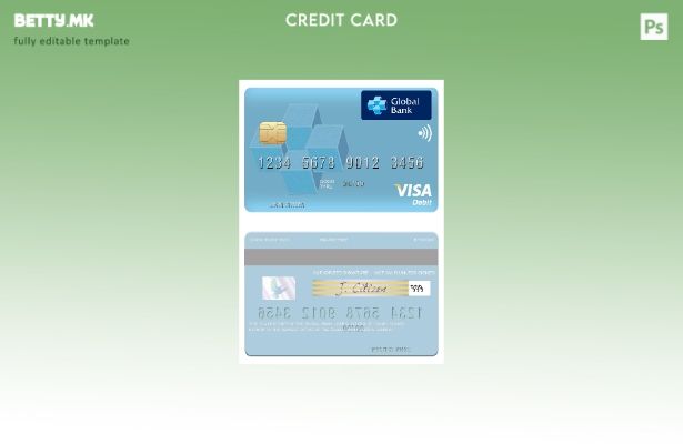 Модерен стил на Либерија Глобална банка Либерија шаблон за виза дебитна картичка